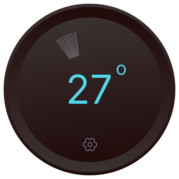 Main Screen: Displays the current and set temperatures.